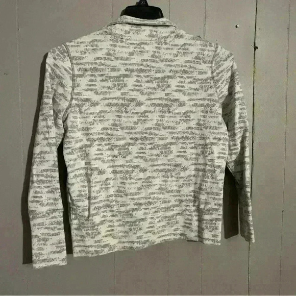 Zyia Active Track Jacket Size Small Full Zip Cream Gray Print Athletic Exercise - Picture 2 of 3